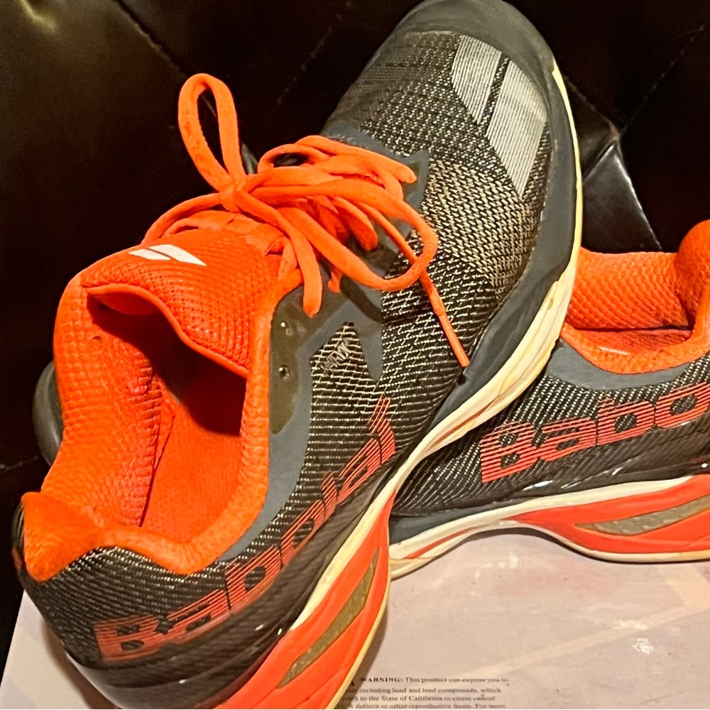 Grey and Orange Athletic Shoes